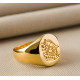 Coast Of Arms Signet Ring With Family Crest 18ct Gold Plated Sterling Silver